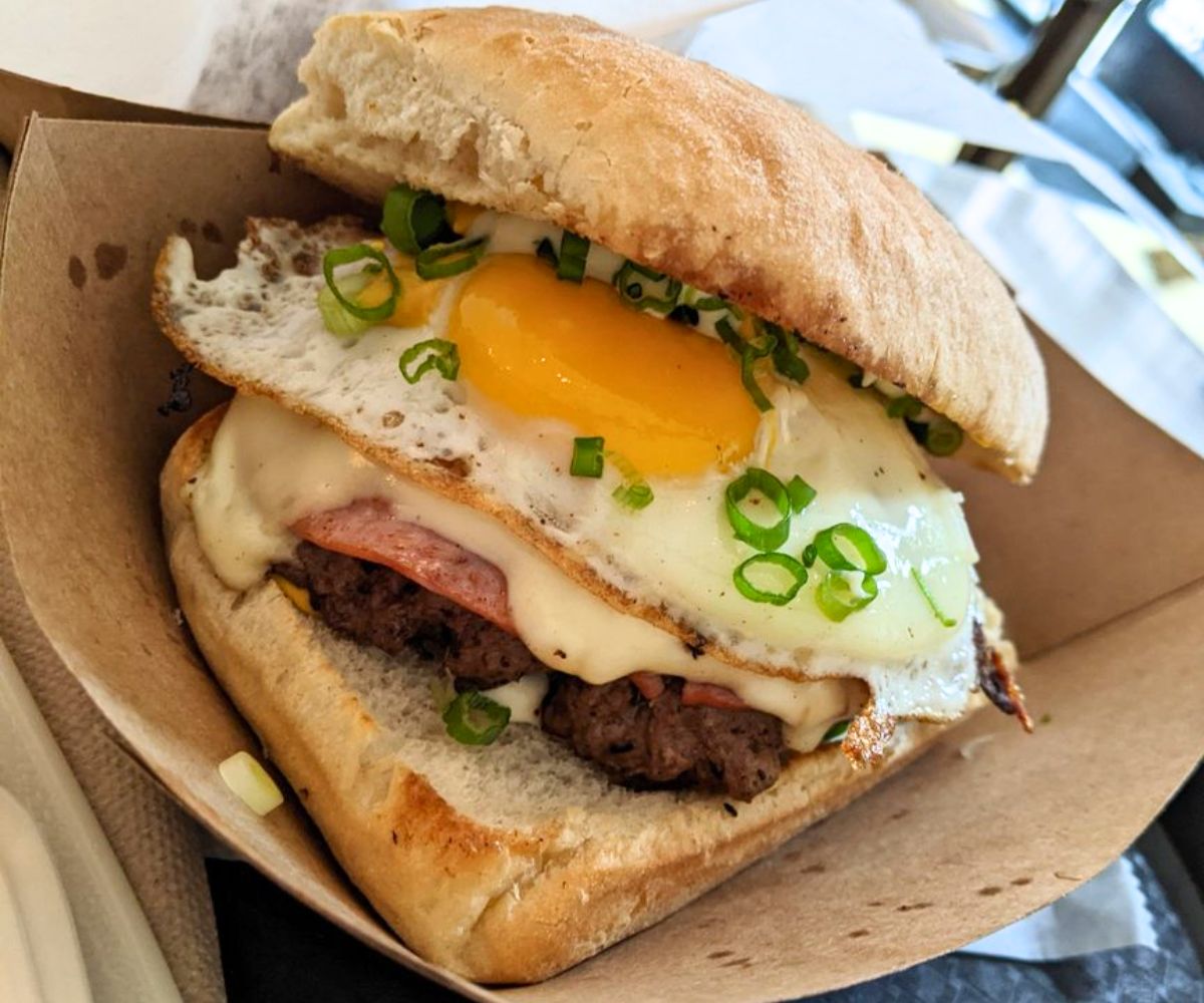 Croque Garçon Burger at Block 16 in Omaha, NE