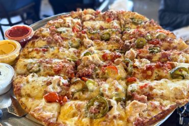Ticking Time Bomb Pizza at Flingers Pizza Pub in Bloomington, Illinois