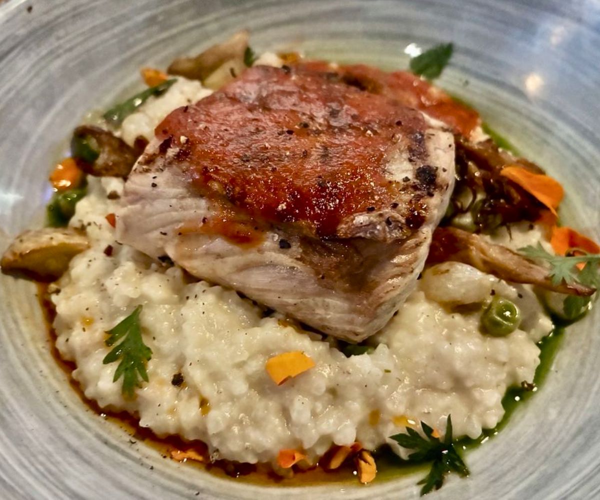 Halibut Risotto at 1010 Bridge Restaurant in Charleston, West Virginia