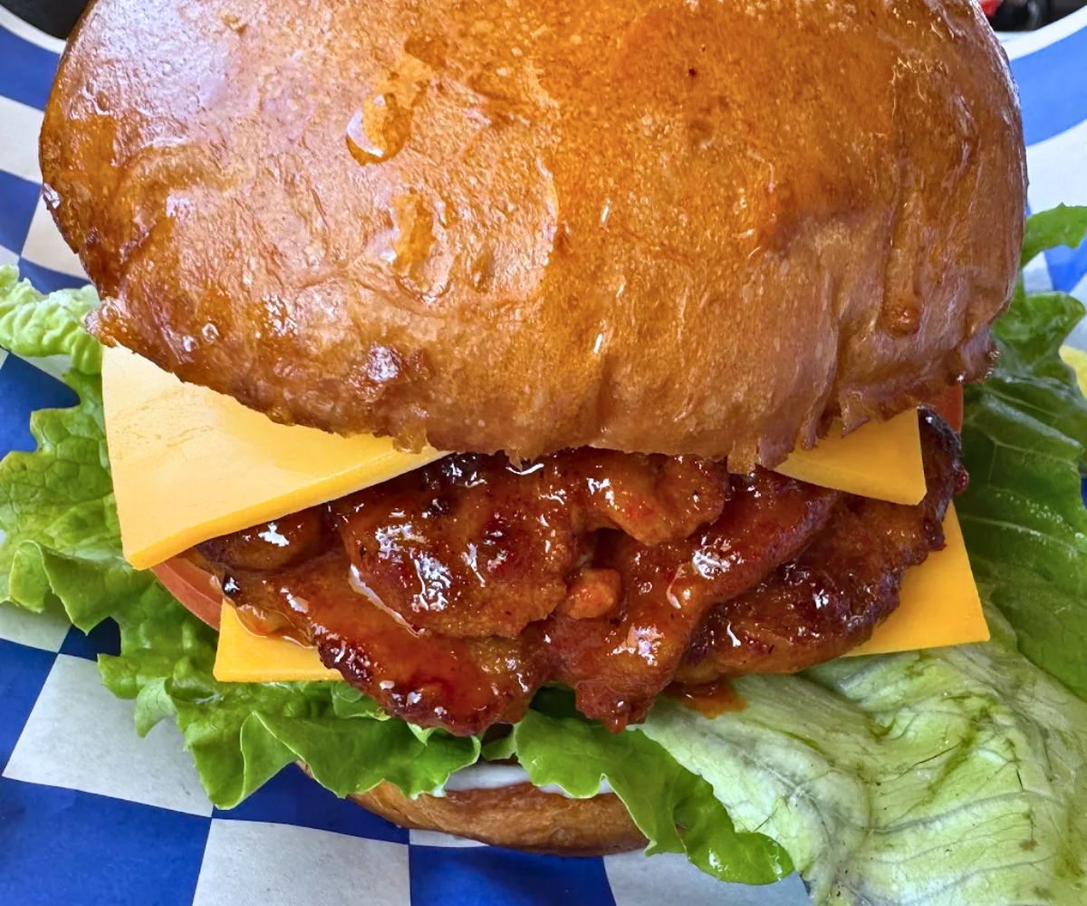 Spicy Pork Burger at Big Sky Burger in Lakewood, Colorado