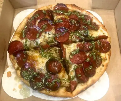 Pesto Hot Honey Pizza at Avalon Downtown Pizzeria in Youngstown, OH