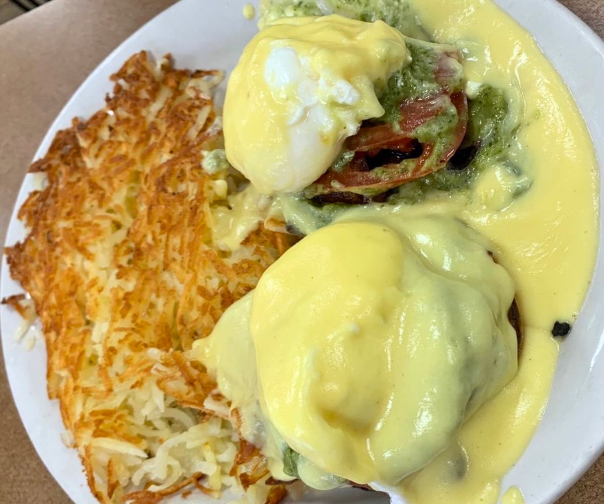 Bacon Avocado Benedict at Fat Nat's Eggs in Brooklyn Park, Minnesota