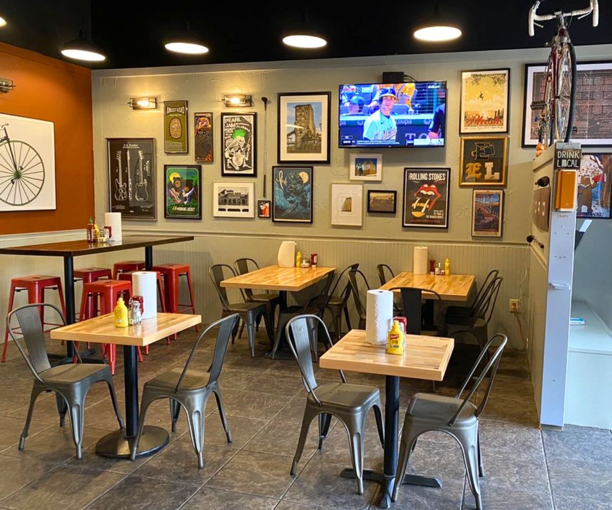 interior of Whiskey Foxtrot Burger Dive in Hoover, Alabama