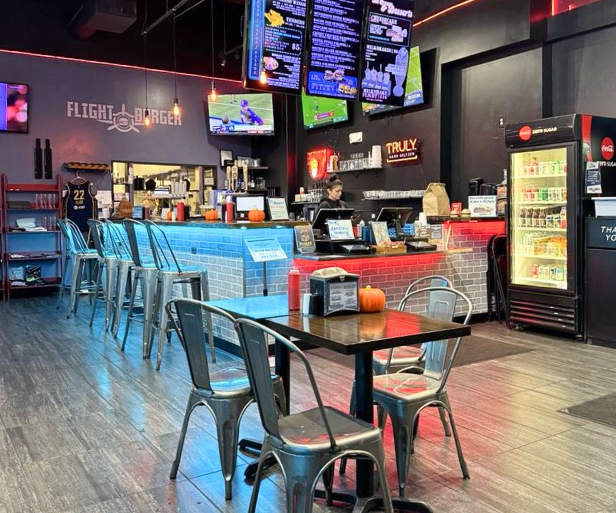 interior of Flight Burger in Carmel, Indiana