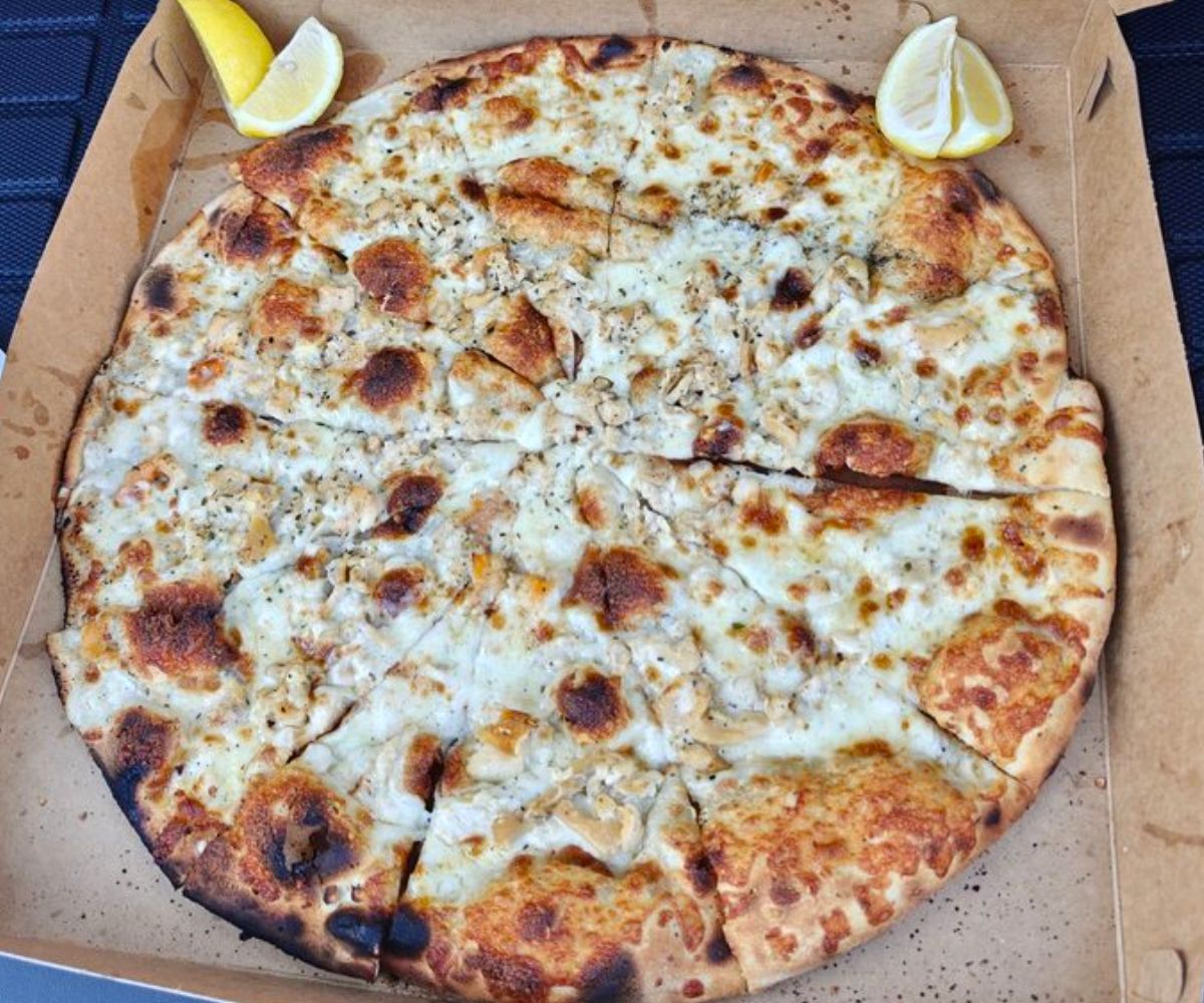 White Clam Pizza at Modern Apizza in New Haven, Connecticut