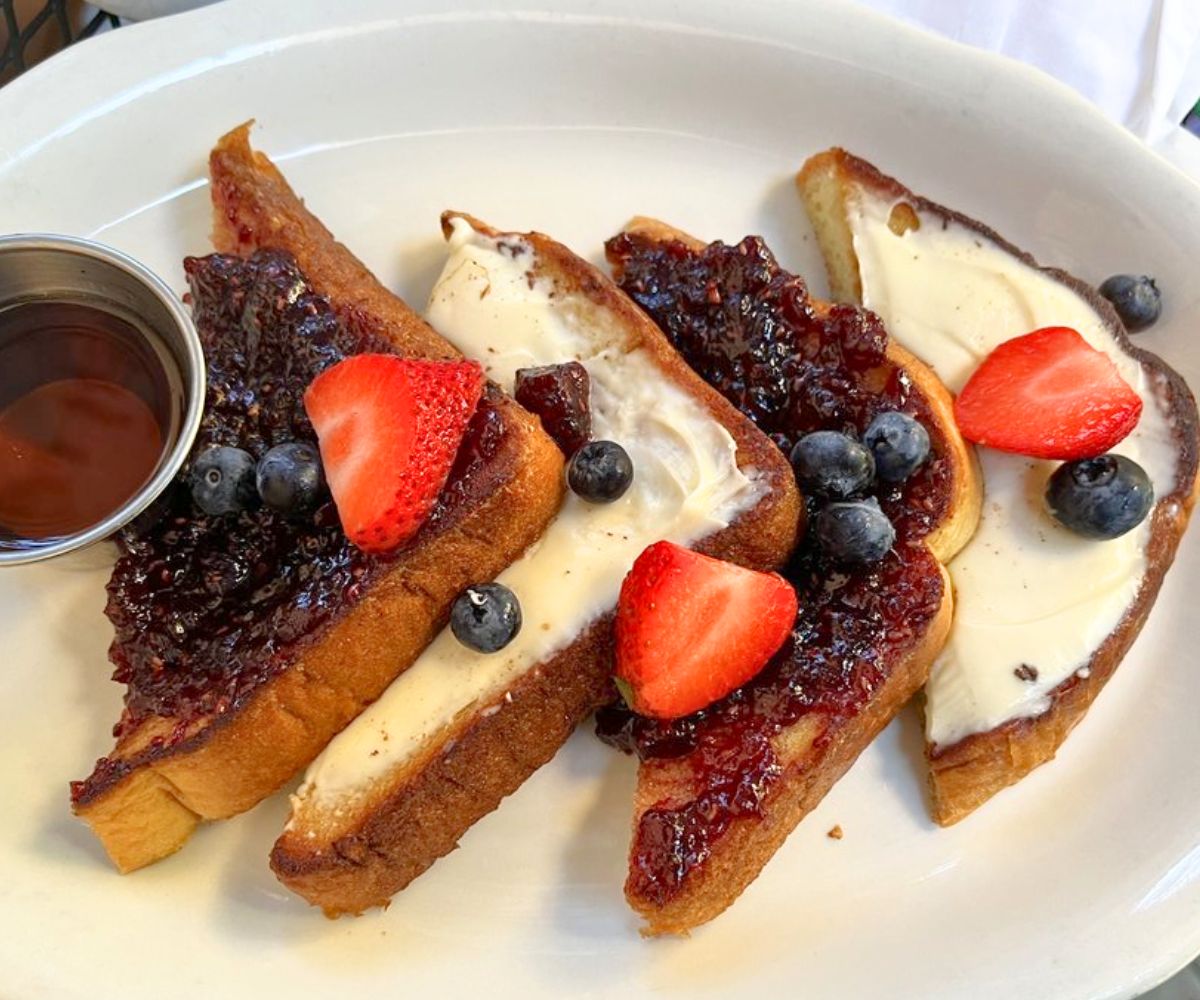 Raspberry Brie French Toast at Iron Gate Cafe in Albany, New York