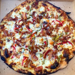 Clams Casino Pizza at Modern Apizza in New Haven, Connecticut