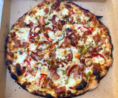 Clams Casino Pizza at Modern Apizza in New Haven, Connecticut