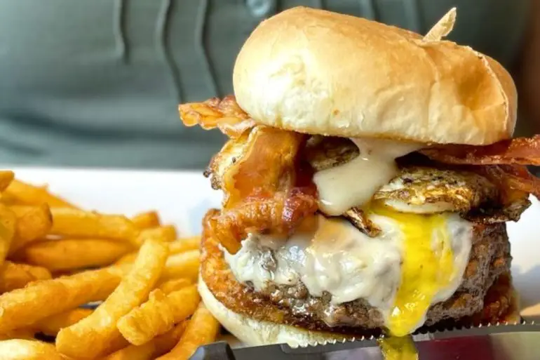 Rise 'n Shine Burger at KC's Classic Burger Bar in North Attleboro, MA