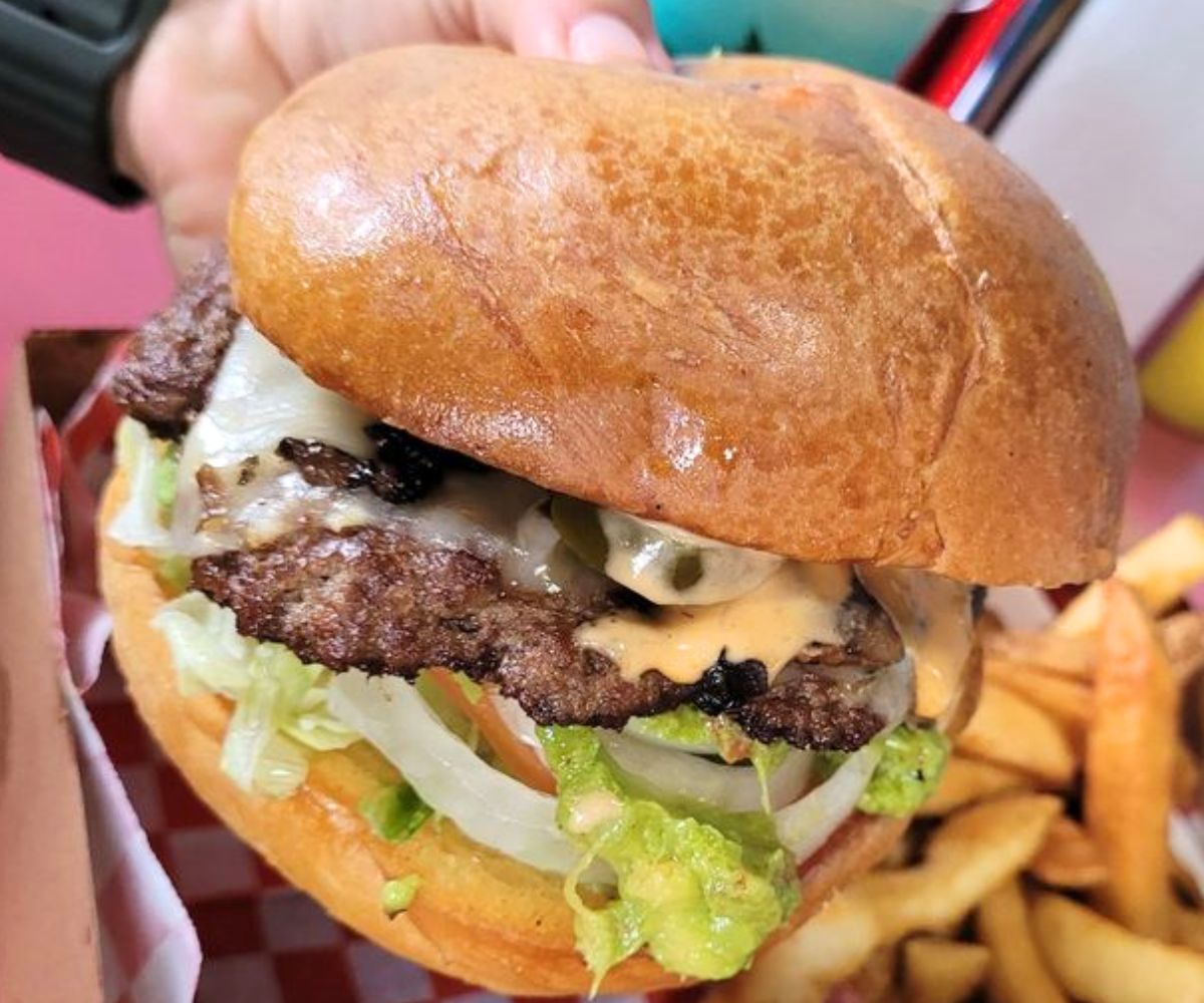 Shroom and Guac Burger at Betty's Burger Joint in Honolulu, Hawaii