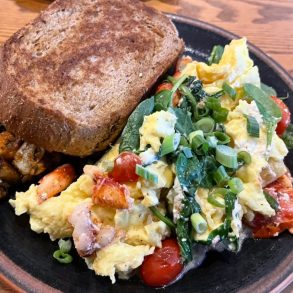 Lobster Scramble at Bayside American Cafe in Portland, Maine