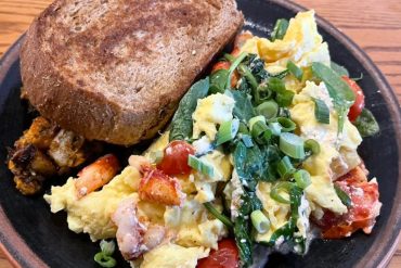 Lobster Scramble at Bayside American Cafe in Portland, Maine