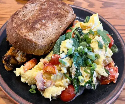 Lobster Scramble at Bayside American Cafe in Portland, Maine