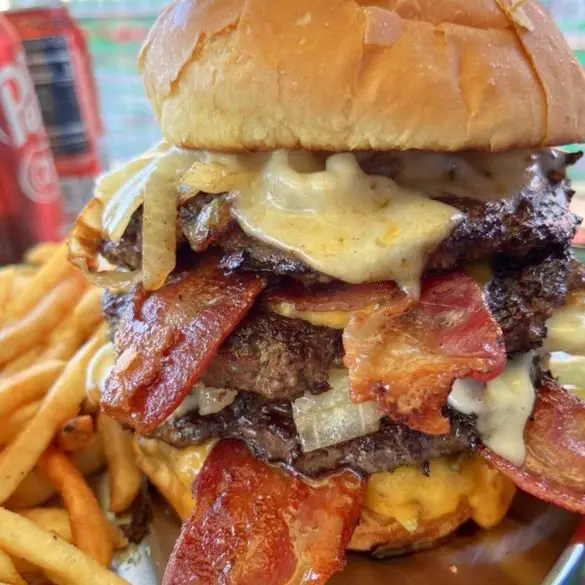Jacob's Ladder Burger at Beefy's in Reno, Nevada
