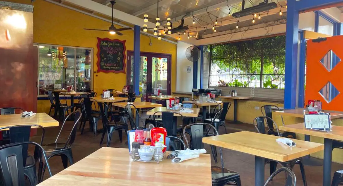 dining area of Sunny Point Cafe in Asheville, NC
