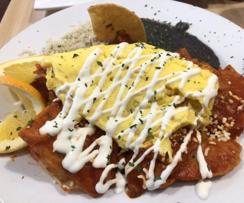 Zinnia's Spicy Chilaquiles at Ovo Frito Cafe in Evanston, Illinois