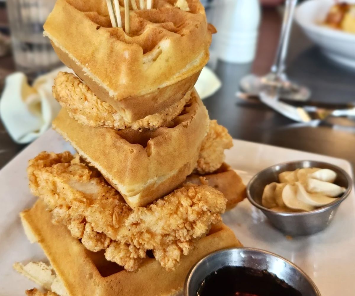 Chicken & Waffles at Delta Biscuit Company in Monroe, Louisiana