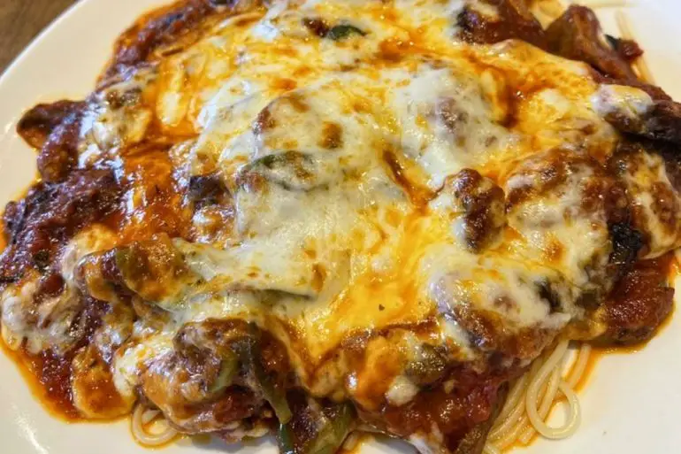 Sausage Pepper Parmigiana at Napoli's Italian Restaurant in Enid, Oklahoma