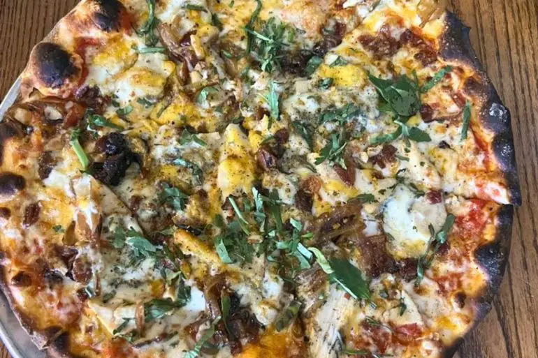 Chicken Bacon Boom Boom at Cadillac Pizza Pub in McKinney, Texas