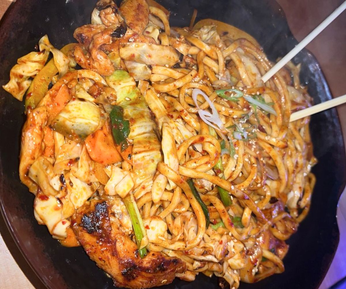 Spicy Chicken Noodles at 1st Street Pocha in Beaverton, Oregon