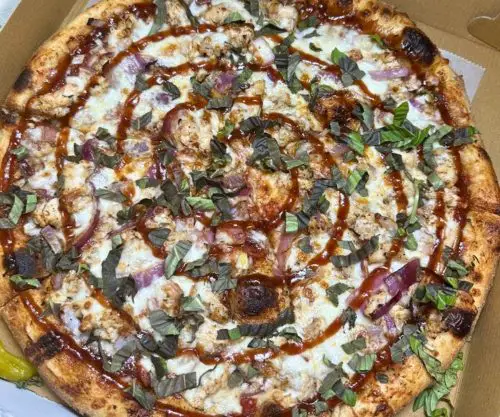 BBQ Chicken Pizza at Vannucchi Brothers Pizza in Hollywood, Florida