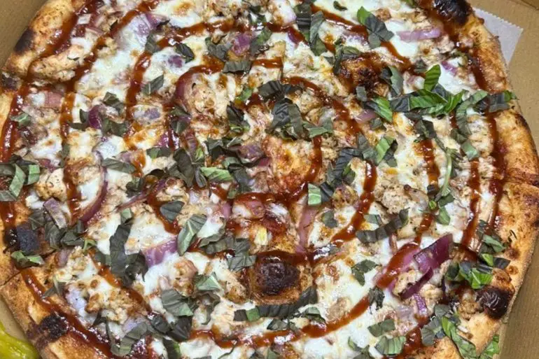 BBQ Chicken Pizza at Vannucchi Brothers Pizza in Hollywood, Florida