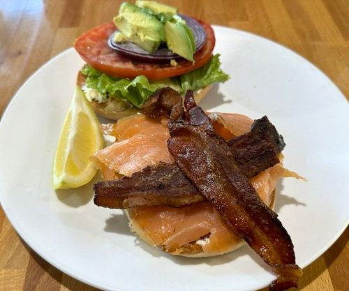 Lox Bagel at The Neighborhood Cafe in Huntersville, North Carolina