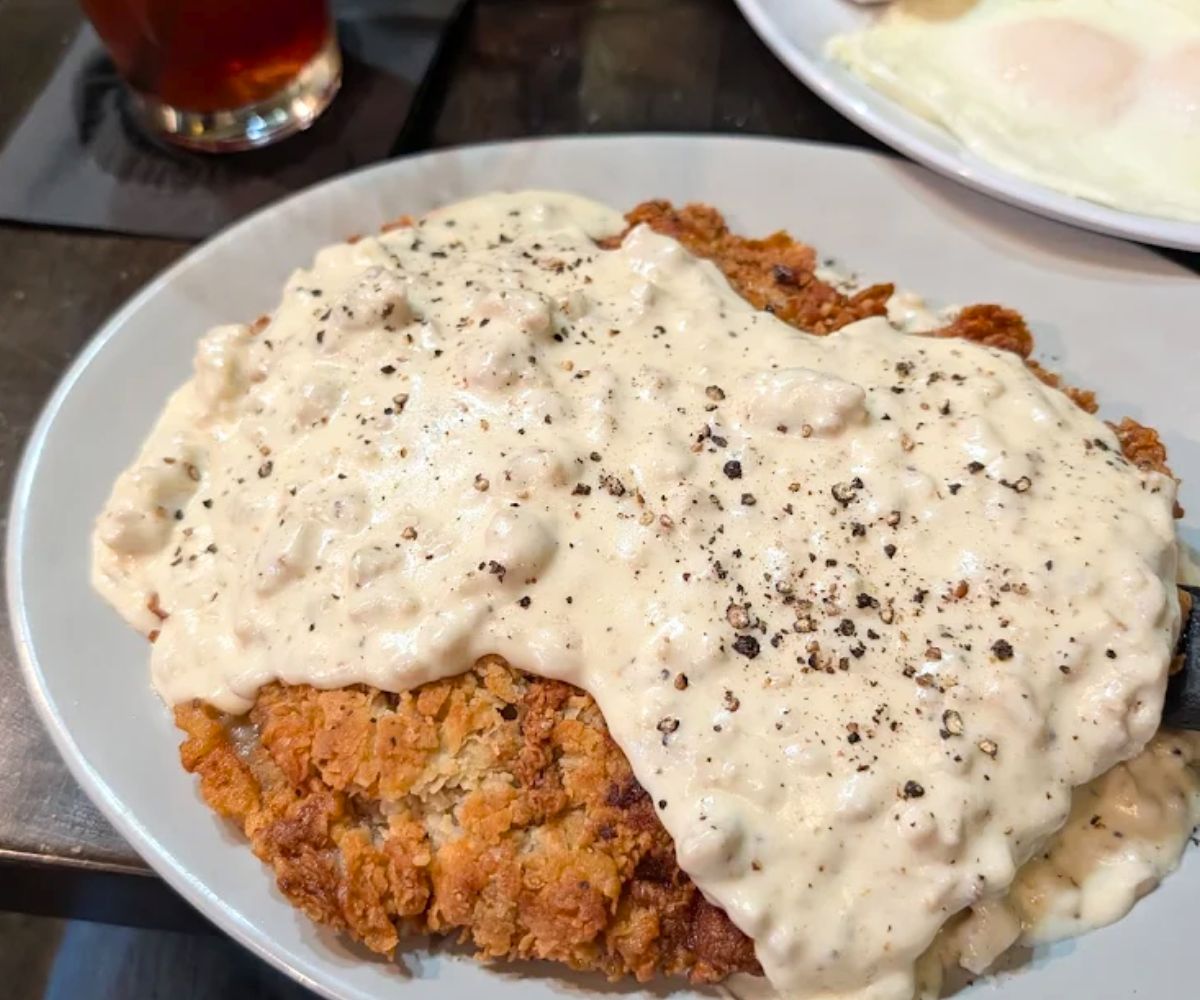 Filet Mignon Chicken Fried Steak and Eggs at Word of Mouth in Salem, Oregon