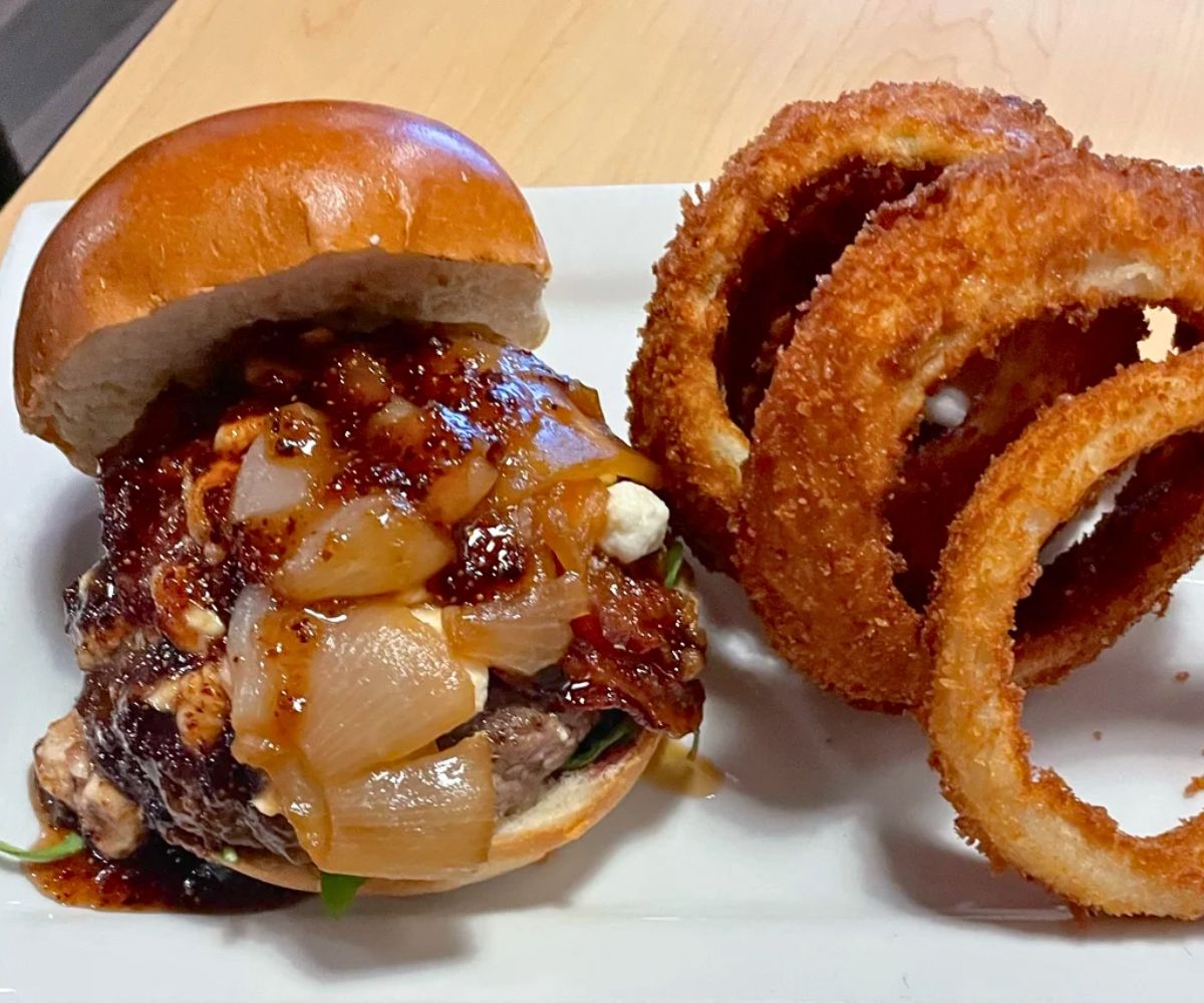 burger at Restaurant 55 in Dover, DE