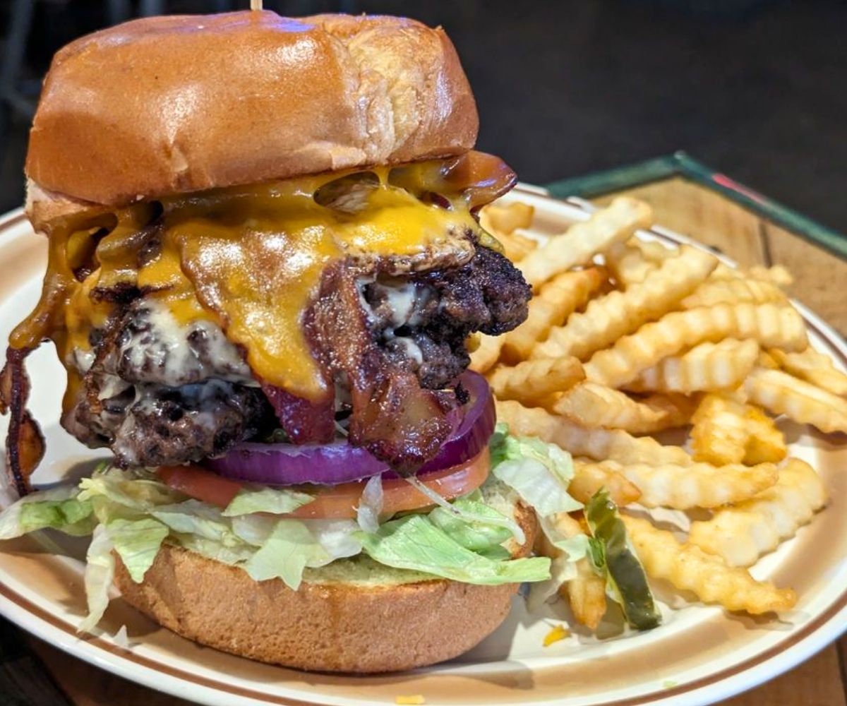 burger at The Porch in Council Bluffs, Iowa