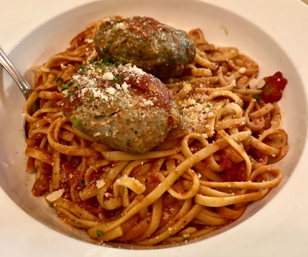 Meatball Linguine at Famous Bistro in Owensboro, Kentucky