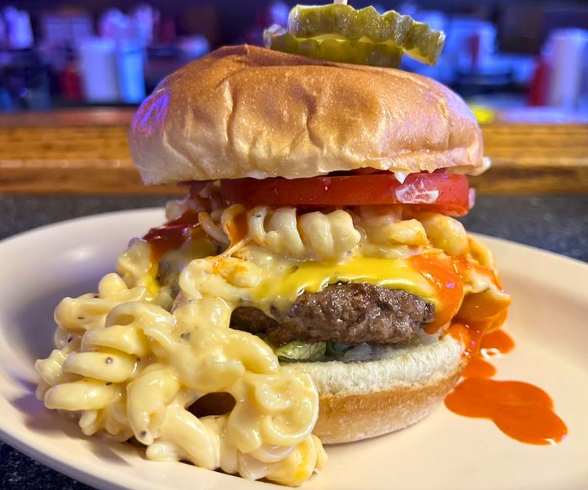 Buffalo Mac & Cheese Burger at Buster's Place in Murfreesboro, KY