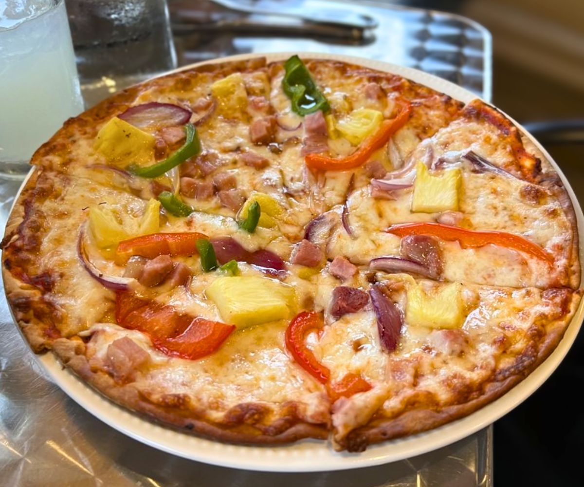 Hot Hawaiian Pizza at L May Eatery in Dubuque, Iowa