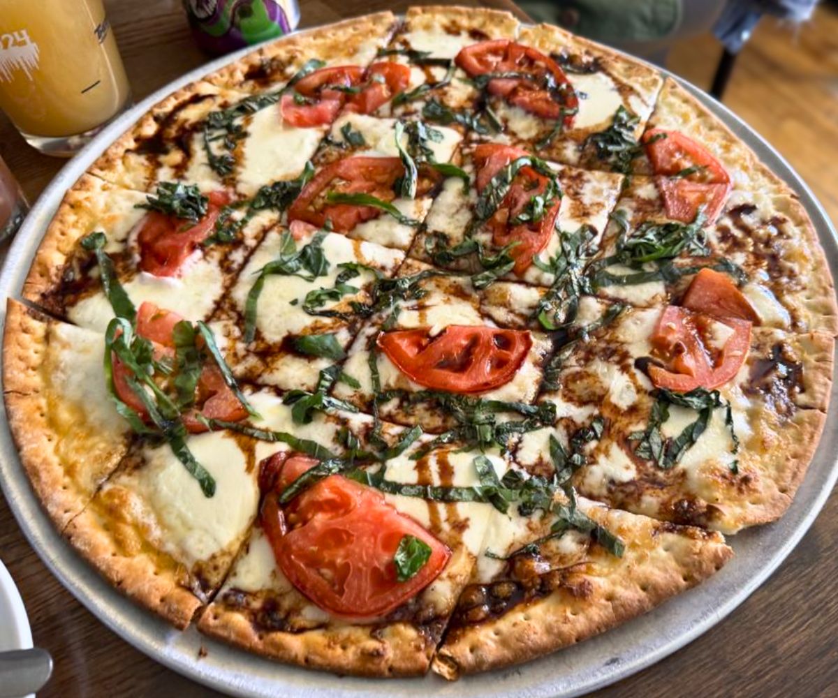 Caprese Pizza at L May Eatery in Dubuque, IA