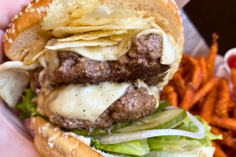 Double GoldBurger at GoldBurgers in Newington, Connecticut