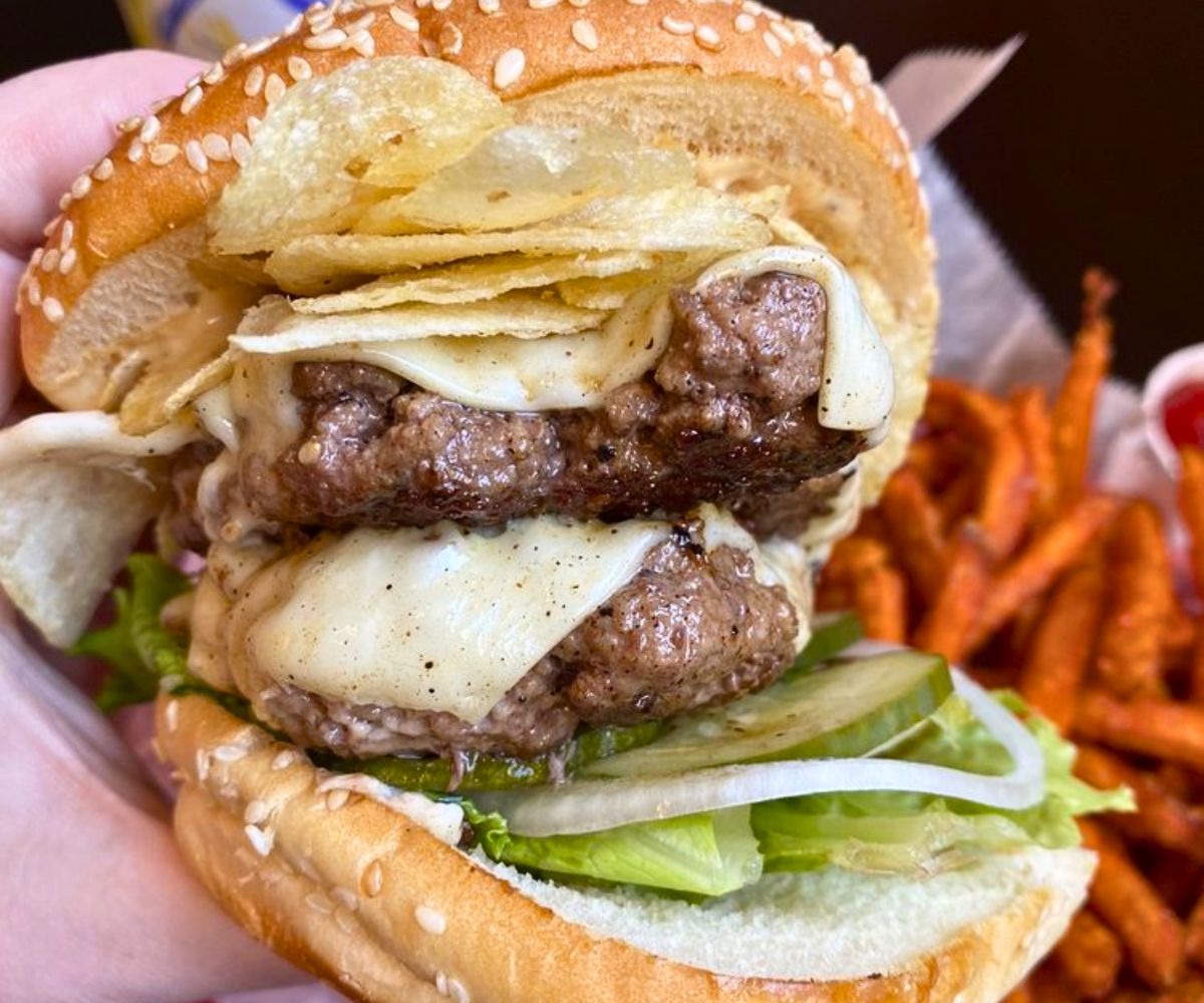 Double GoldBurger at GoldBurgers in Newington, Connecticut