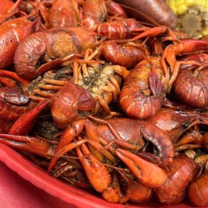 Boiled Crawfish at Steamboat Bill's on the Lake in Lake Charles, LA