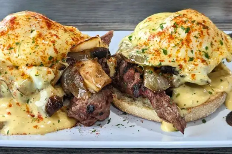 Steak Benedict at Rosemary Cafe in Joliet, Illinois