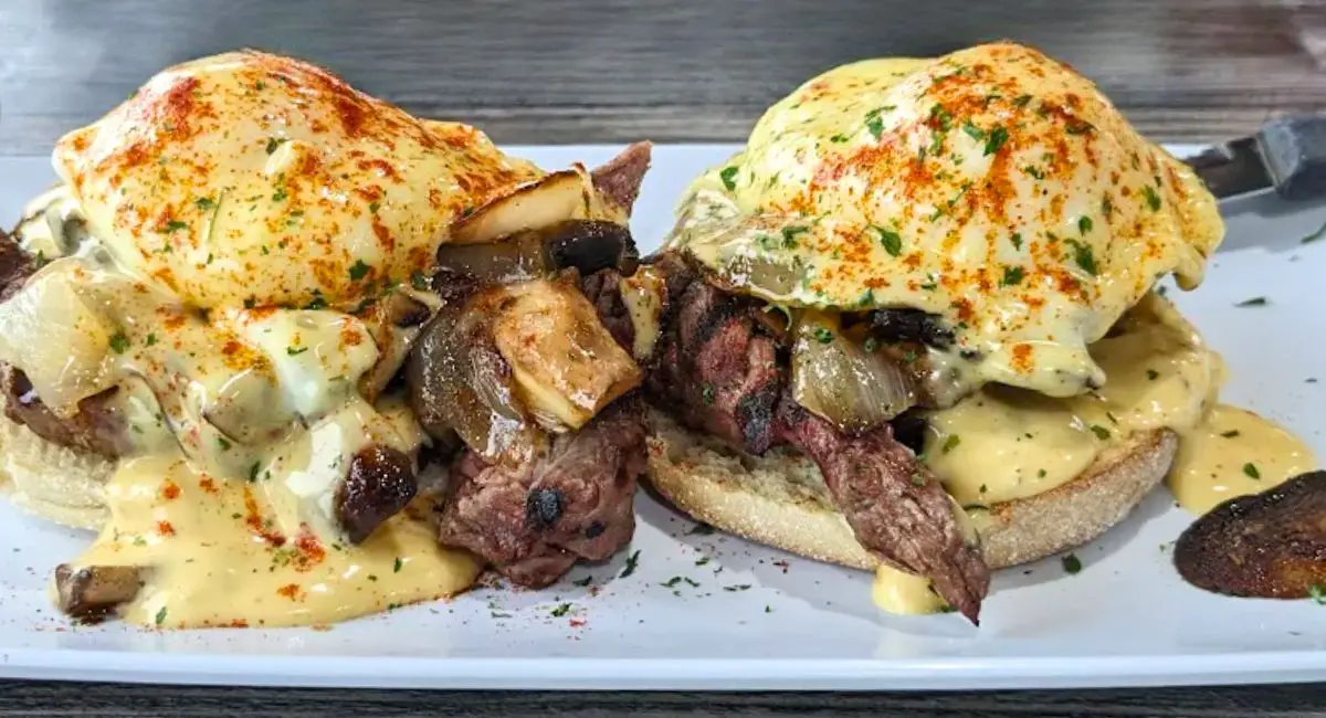 Steak Benedict at Rosemary Cafe in Joliet, Illinois
