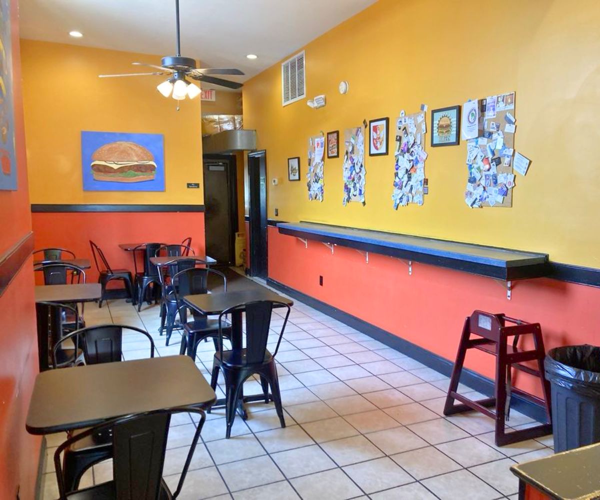 interior of GoldBurgers in Newington, Connecticut