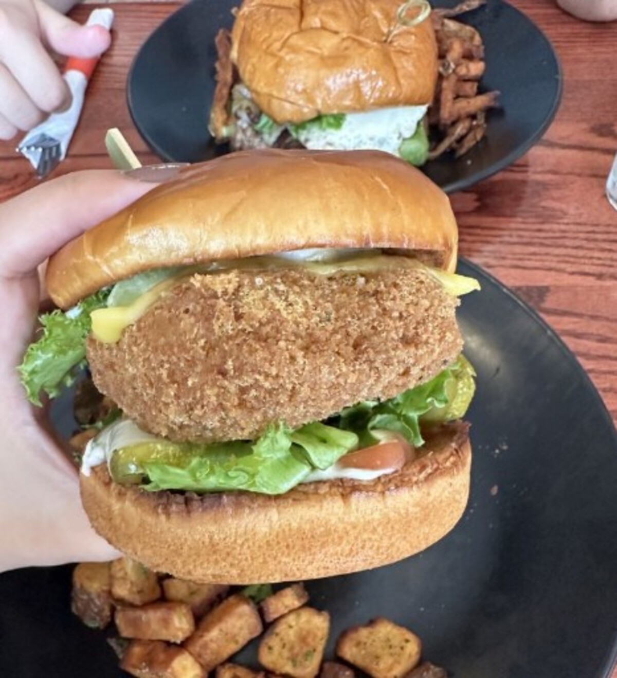 Vegan Chicken Deluxe at Root & Press located in Worcester, MA. 