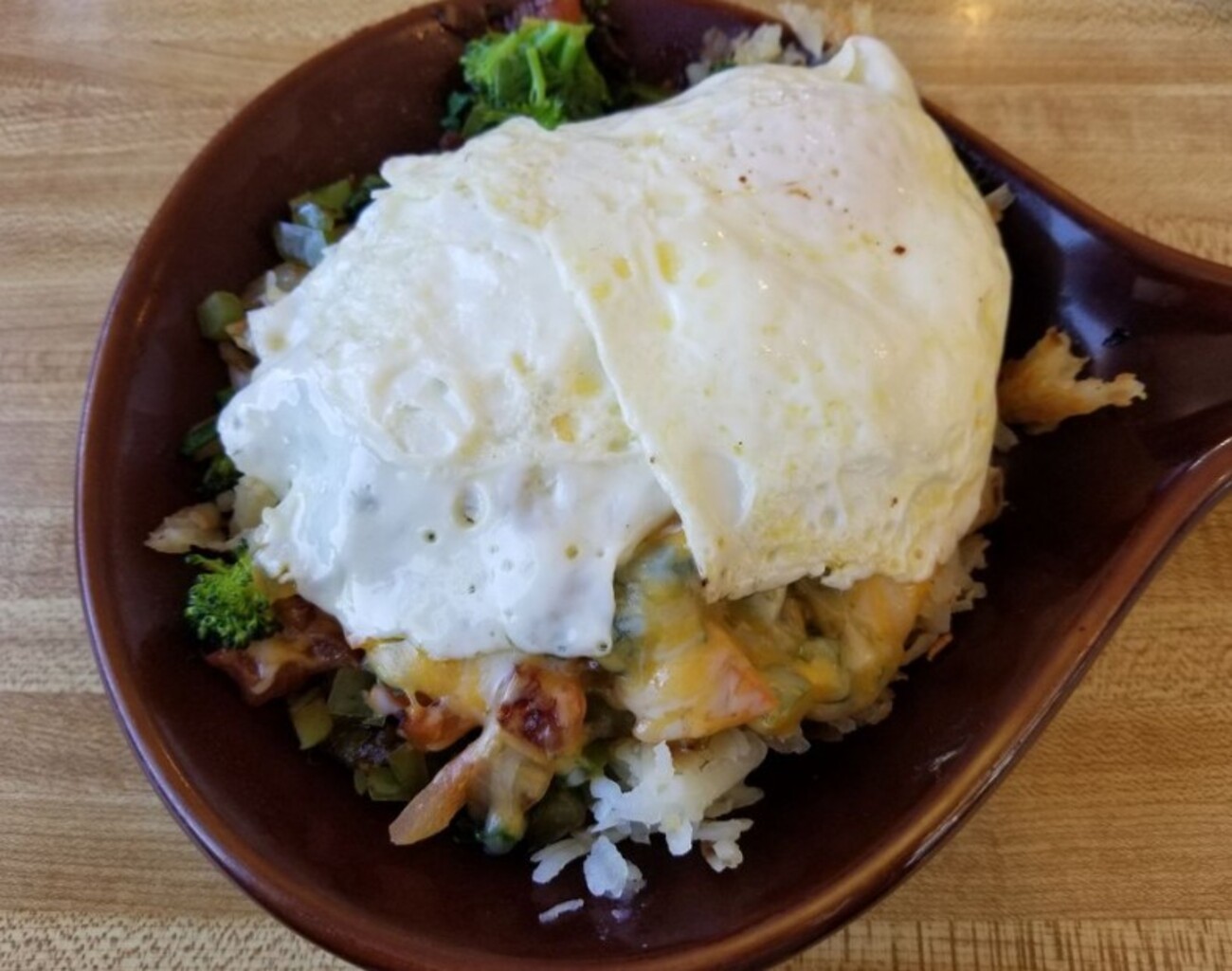 Veggies skillet at The Corner Cafe located in Lowell, MA. 