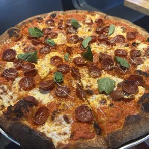 Vodkarita Pizza at Mike's Pizza located in Canton, OH.