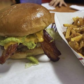 burgers and fries at peg leg in russellville, AR