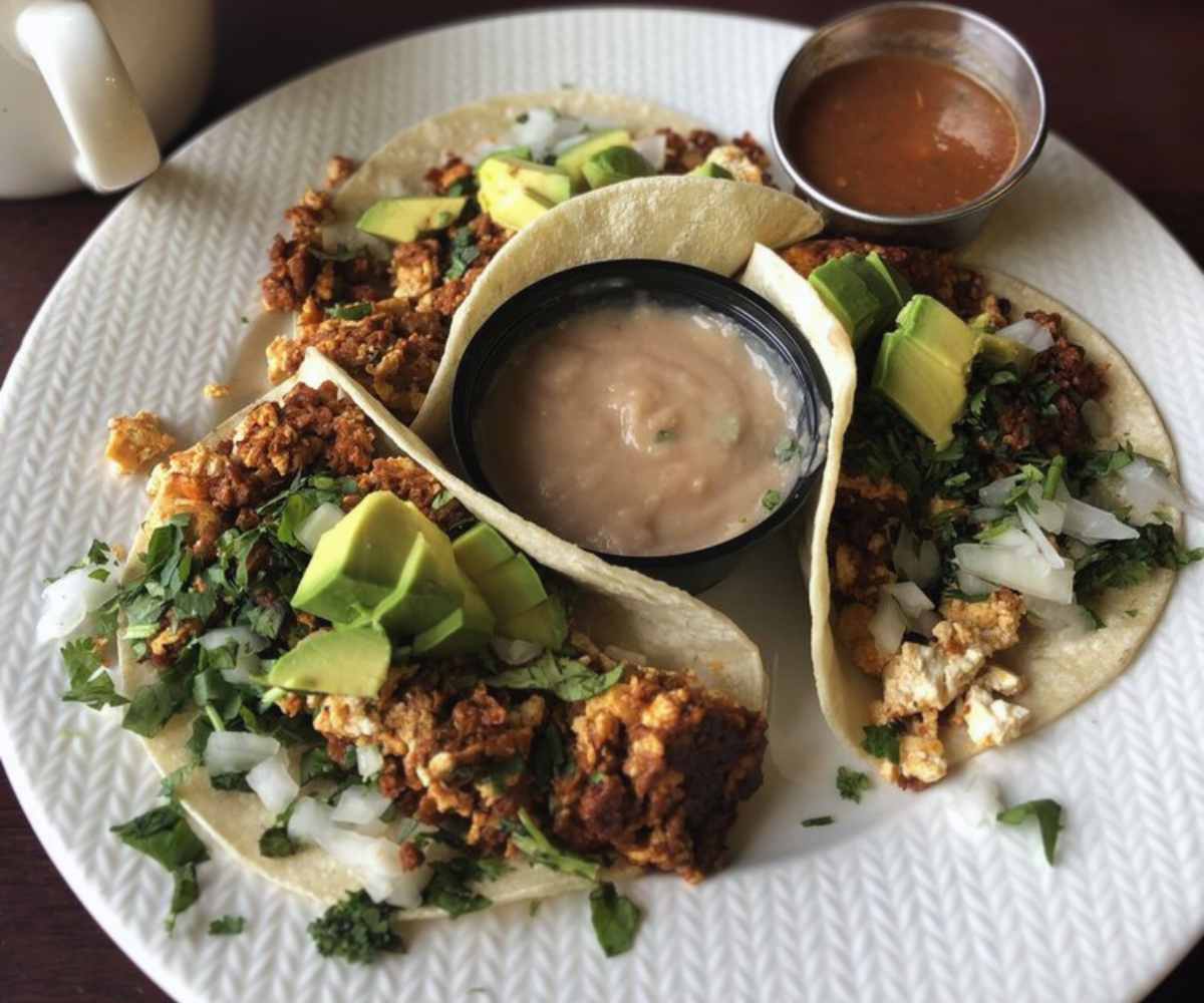 Vegan tacos at aunt Yese's Home Cooking in Garden Grove, CA