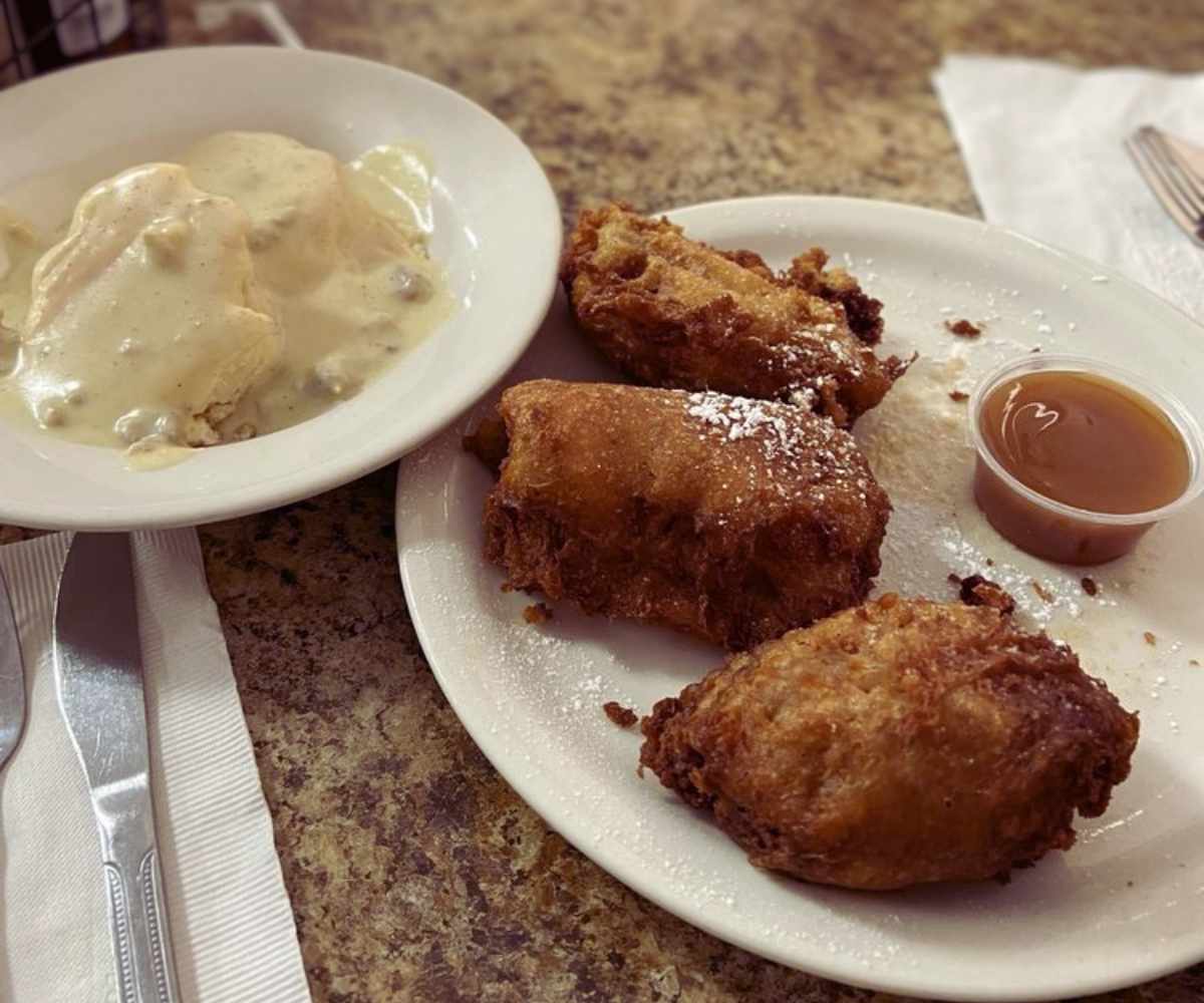 dep fried coffee cake french toast at carolyn's cafe in redlands CA