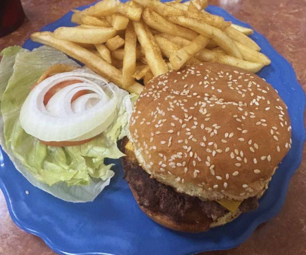 Burger at Irene's Burger Cafe in Palmdale, CA