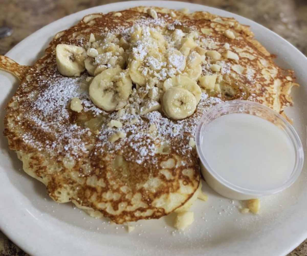 banana pancakes at carolyn's cafe in redlands ca
