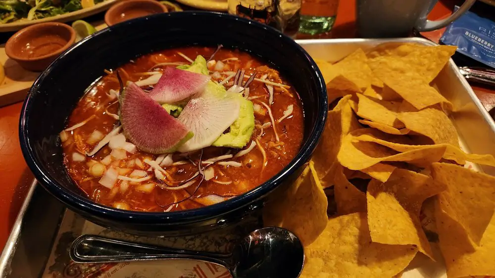 Pozole with tacos