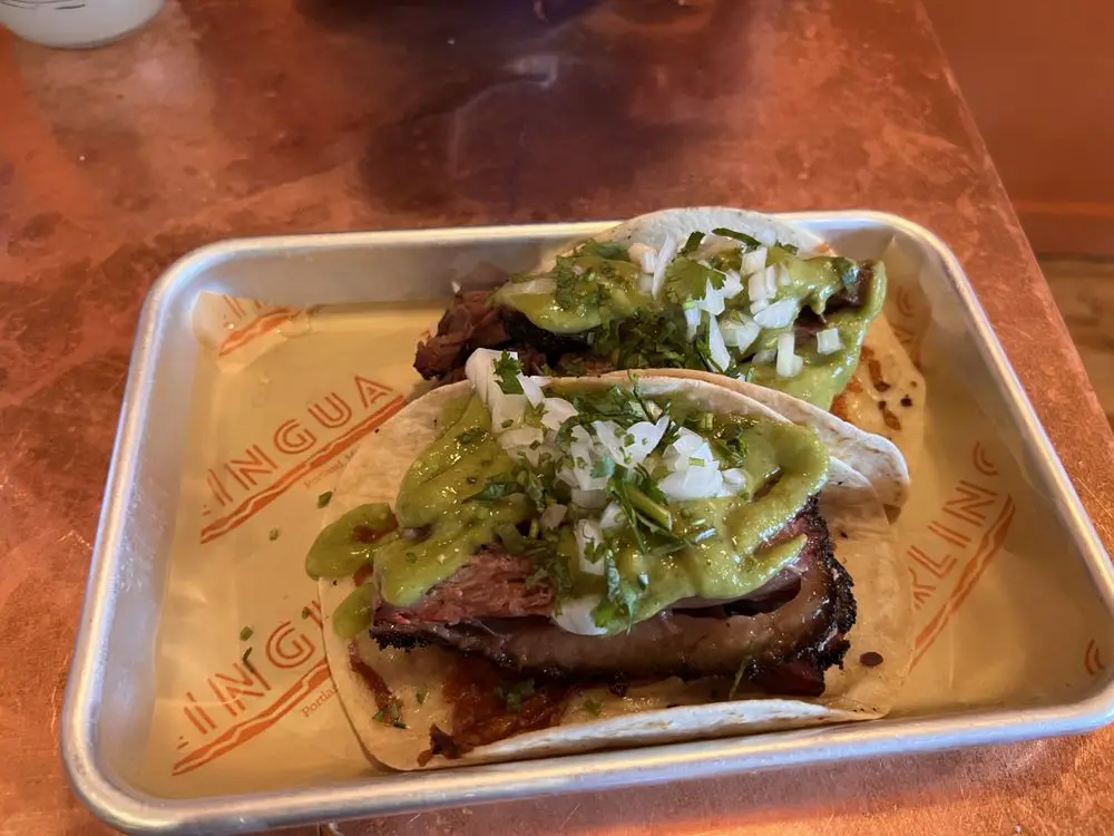 Smoked brisket tacos